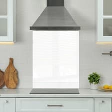 Image of Premium Various Sizes White 6mm Glass Toughened Kitchen Splashback