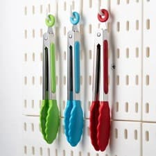 Image of Cooking Tongs BBQ Silicone - Set of 2 x Tongs - Premium Grade. Olivers Kitchen