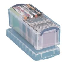 Image of 3 Pack Of Really Useful X 6.5L Clear Plastic Storage Lidded Clear Storage Box