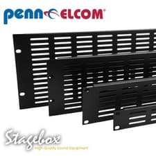 Image of 1U Black Flanged Rack Panel with Horizontal Vents