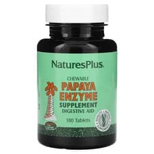 Image of NaturesPlus, 180 x Chewable Papaya Enzyme Tablets, Digestive Aid, Vegan, UK