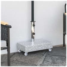 Image of Umbrella Base Light Grey Granite 45x25x8.3cm Stainless Steel Tube Wheels 38/48mm