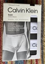Image of Calvin Klein Icon Cotton Stretch Trunks/Pants/Briefs Size M, Black, 3 Pack