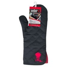 Image of WEBER Barbecue Mitt Grilling /Oven Mitt Black 100% Cotton Twill 15”H