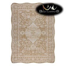 Image of Modern Designer sisal Rug "ORGANIC" 2762 ornament ecru beige irregular shape