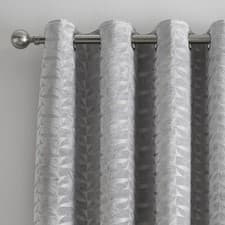 Image of Kendal Velvet Geometric Curtains Fully Lined Eyelet Ring Top 90x90" Silver Grey