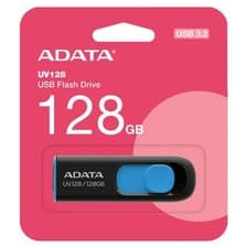Image of ADATA UV128 128GB USB Flash Drive 3.0 Black and Blue (AUV128-128G-RBE)