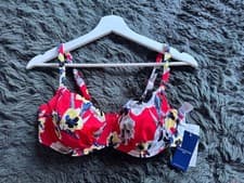 Image of FANTASIE CALABRIA RED UNDERWIRE GATHERED FULL CUP BIKINI