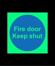 Image of Fire door keep shut safety sign - Photoluminescent