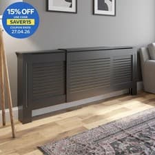 Image of Radiator Cover Adjustable - Anthracite Horizontal Style 1390 - 2120mm
