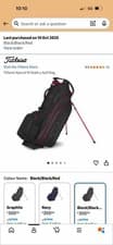 Image of Titleist StaDry 14-Way Golf Cart Bag Black & Red 2025 Brand New
