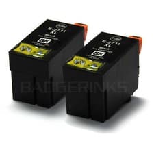 Image of 2x Black Ink Cartridges Compatible with Epson 27XL Alarm Clock Series T2711