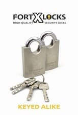 Image of HEAVY DUTY PROTECTED SHACKLE CONTAINER SHED PADLOCK 60MM * KEYED ALIKE * X 2