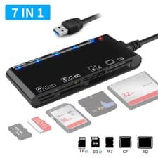 Image of 7 In 1 USB 3.0 Hub Adapter SD Micro SD CF TF MS XD Memory Card High Speed Reader