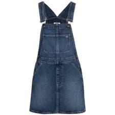 Image of TOMMY JEANS Womens Mid Blue Denim Dugaree Dress Ladies XS UK 8 BNWT