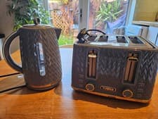 Image of Tower Cavaletto Grey & Rose Gold Kettle + 4-Slice Toaster Set – New (No Box)