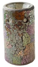 Image of Pillar Crackle Oil Burner - Opalescent Glass White