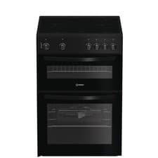 Image of Indesit 60cm Twin Cavity Electric Cooker - Black ITE6VMB
