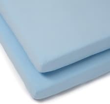 Image of Cot Cotton Jersey Fitted Sheets (Pack of 2, Blue)