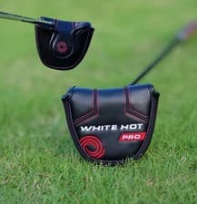 Image of Odyssey White Hot Pro Mallet Putter Head Cover - Black/Red HOT