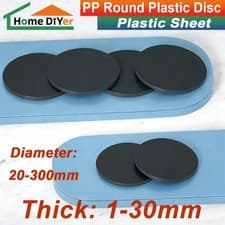 Image of Black PP Round Plastic Disc 20-300mm Cover Plate Hard Plastic Sheet Thick 1-30mm