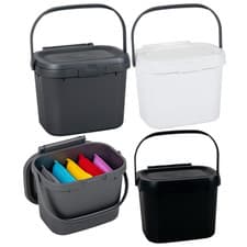 Image of Addis 100% Plastic Everyday Kitchen Food Waste Compost Caddy Bin 4.5 Litre