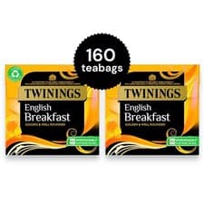 Image of 160 Teabags Twinings English Breakfast Tea 2 x 80 bags BB June 2026 everyday tea