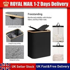 Image of 90L/150L Lid Laundry Basket with Extra large Washing w/ 2 Removable Laundry Bag