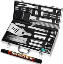 Image of ROMANTICIST 29pcs BBQ Grill Tool Set, Heavy Duty Stainless Steel Utensils with T
