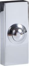 Image of Byron Door Bell Push Chrome Wired Replacement Button Doorbell Unlit - 2204BC