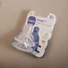 Image of MAM Slow Flow Teats Size 1 - Fits all MAM Baby Bottles (Newborn) Pack of 2