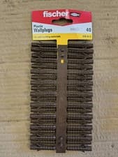 Image of Fischer Wall Plugs Pack of 40 Brown Red Yellow