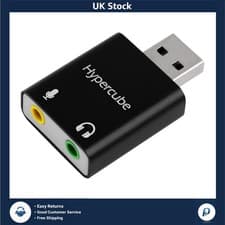 Image of USB to 3.5mm, double Jack Audio Adapter, Headphone Microphone USB Aux convert...
