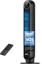 Image of 25dB Silent Tower Fan, 28 ft/s Velocity Electric Cooling Fan with Remote, 9
