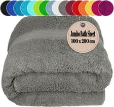 Image of Extra Large Super Jumbo Bath Sheet 100x200cm Egyptian Cotton Soft XXL Bath Sheet