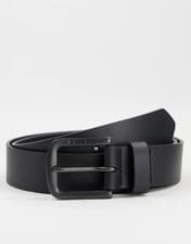 Image of Levi's seine metal leather belt in matte black W34