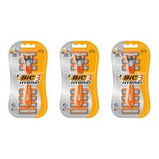 Image of BIC 3 Hybrid Men’s Razor with 6 Replacement Cartridges 3 Blade Shaver X 3
