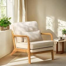 Image of Prebuilt COLAMY Accent Armchair with Lumbar Pillow, delivery within 12 mls