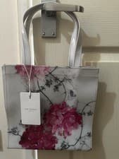 Image of Ted Baker Women's Floral Tote Pink White Grey Black Butterfly Bag New With Tag