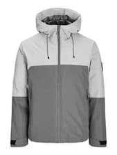 Image of Jack & Jones Aiden Transitional Grey Lightweight Hooded Zipped Jacket