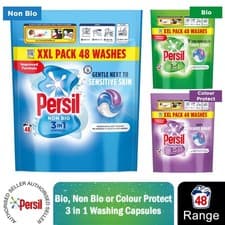 Image of Persil XXL 3 in 1 Washing Capsules Bio, Non Bio or Colour Protect 48 Washes