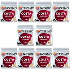 Image of Tassimo Costa Americano Coffee Pods Choose From 8, 16, 32, 48, 80,96 T-Discs