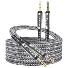 Image of Durable Braided 3.5mm Aux Cable [2-Pack 1m+2m] - Perfect for Music Lovers