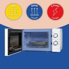 Image of Russell Hobbs RHM2027 Compact Solo Manual Microwave Oven 20L 800W White