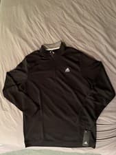 Image of Adidas Mens Black Equipment Golf Club 1/4 Pip Pullover Activewear Top Size L
