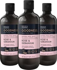 Image of Baylis & Harding Goodness Rose & Geranium Natural Body Wash, 500 ml (Pack of 3)