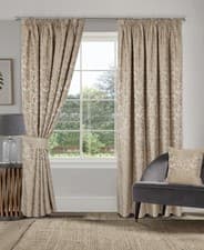 Image of Lined Pencil Pleat Natural Curtains Sundour Buckingham