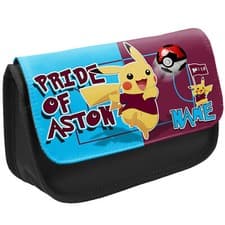 Image of Personalised Aston Villa Pencil Case Pokemon Football School Stationary PFP03