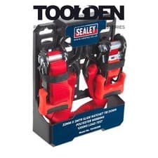 Image of Sealey TD1202SR Slide Ratchet Tie Down 32mm x 3m Polyester Webbing with S Hooks