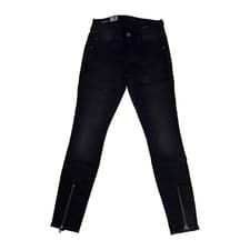 Image of G-STAR Women's Black Lynn Zip Grip Mid Skinny Jeans RRP £80